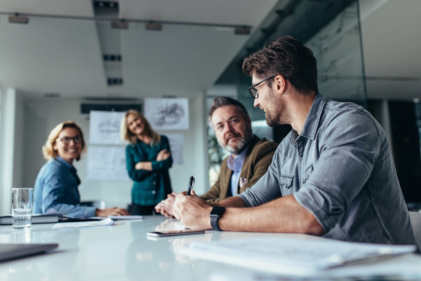 Team meeting in an office