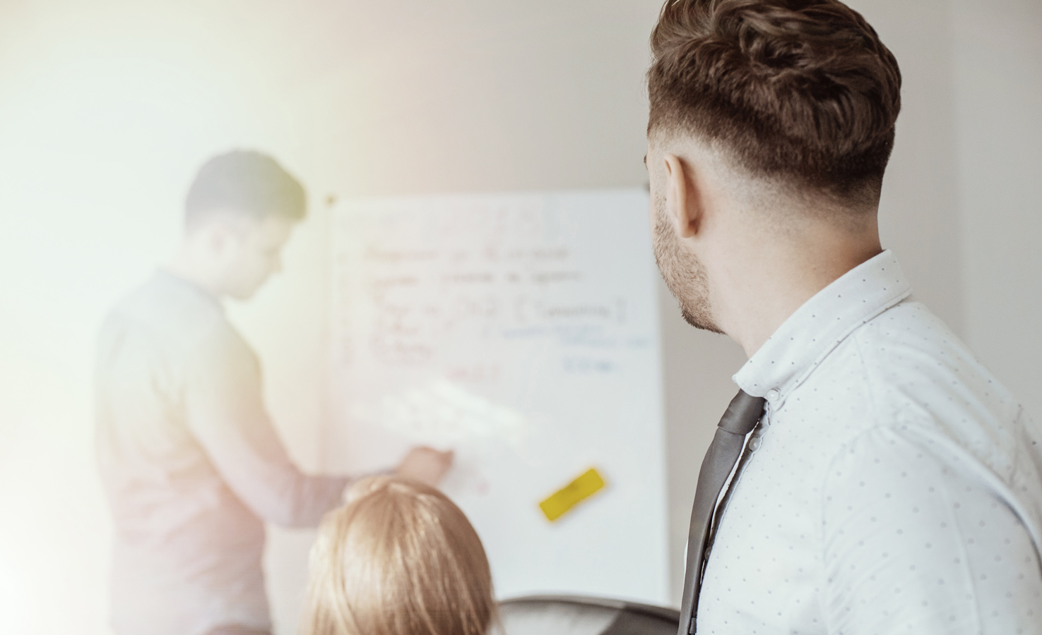 ROI Beratung Produktmanagement Gruppe von Menschen vor einem Flipchart